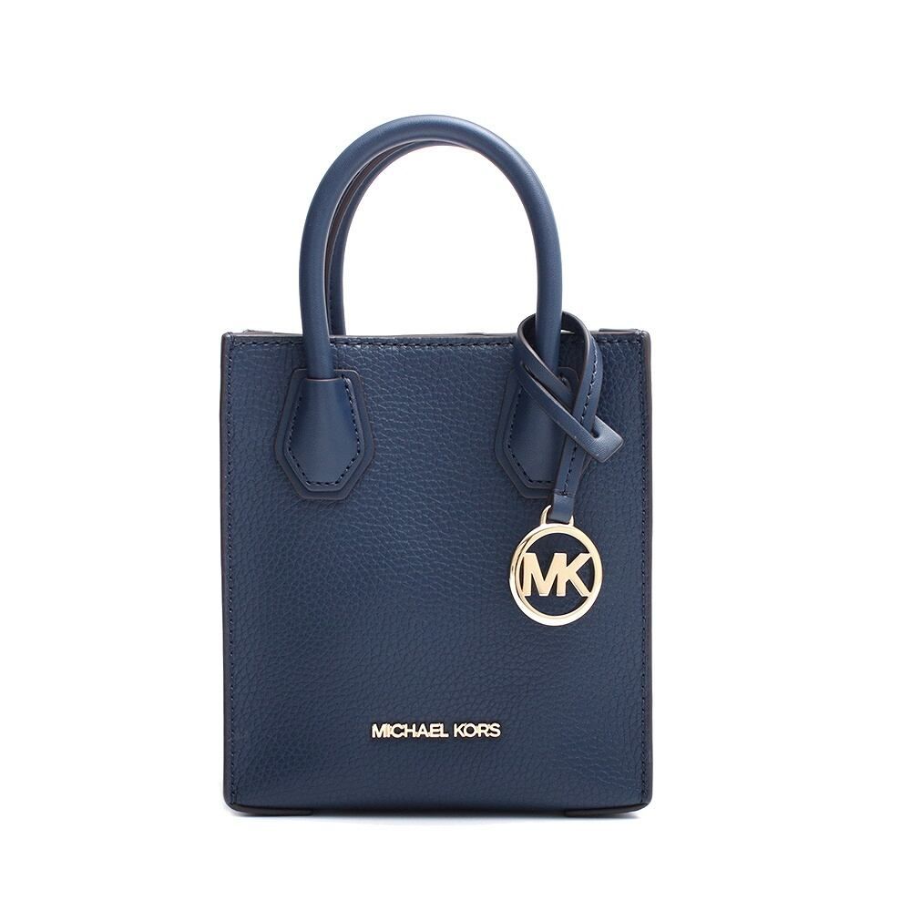 Michael Kors Mercer Extra-Small Leather Tote Bag Navy