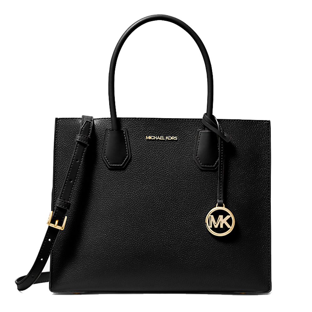 Michael Kors Mercer Medium Leather Tote Bag Black