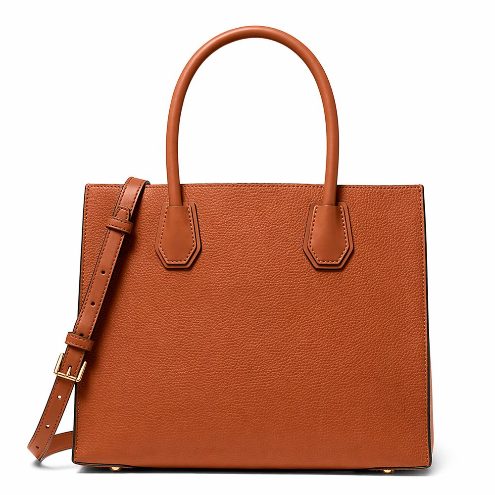 Michael Kors Mercer Medium Leather Tote Bag Luggage