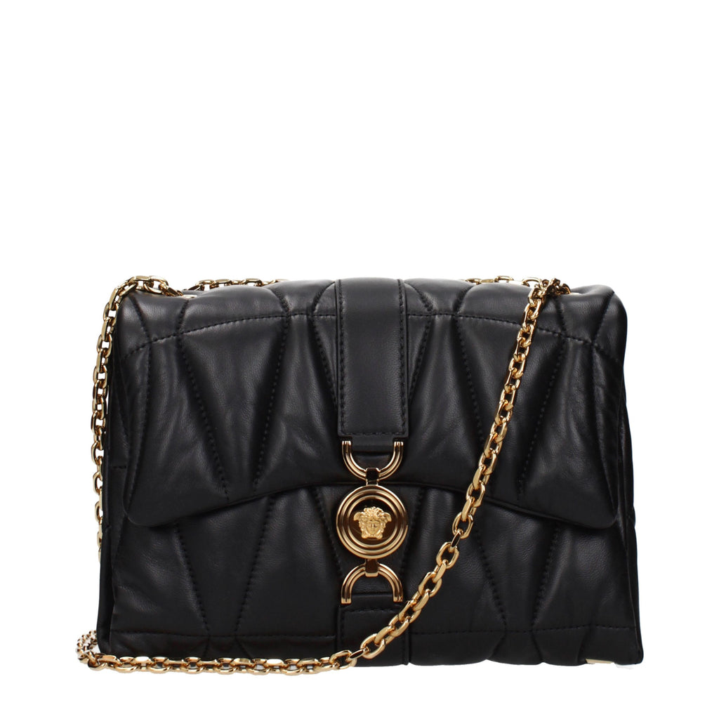 Versace Medusa Quilted Leather Chain Shoulder Bag Black
