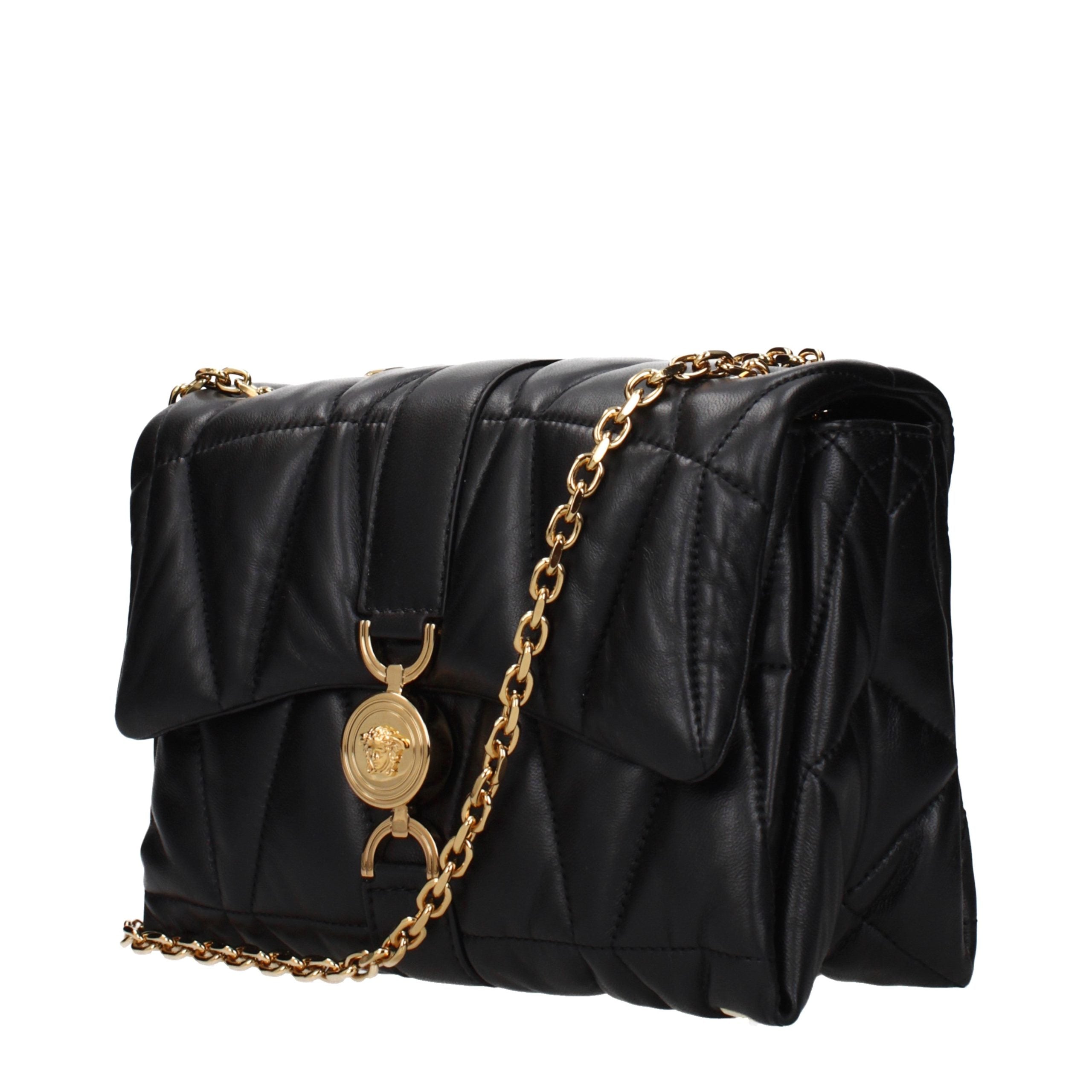 Versace Medusa Quilted Leather Chain Shoulder Bag Black