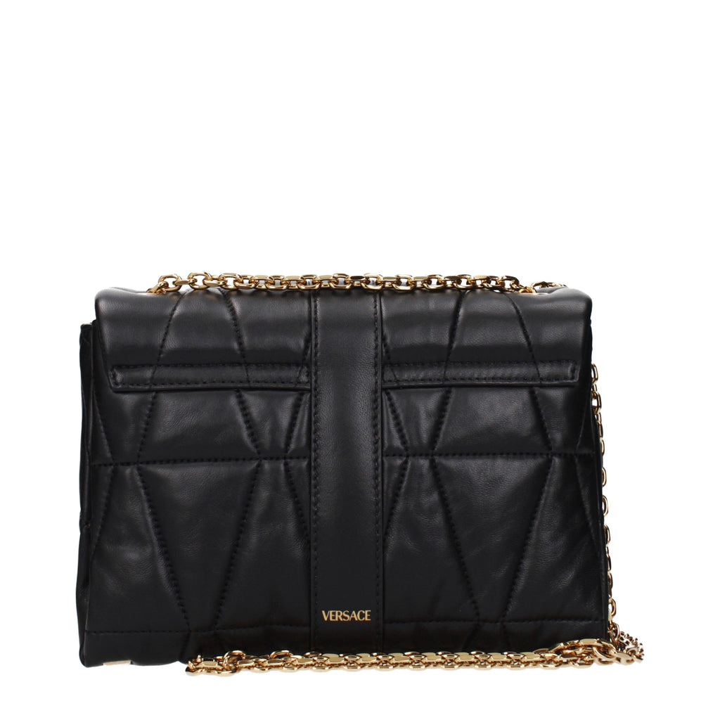 Versace Medusa Quilted Leather Chain Shoulder Bag Black