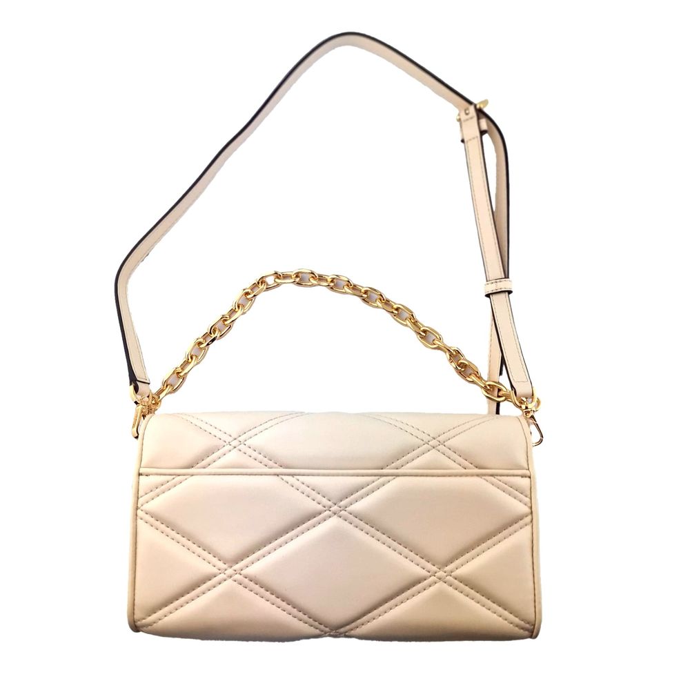Michael Kors Serena Medium Quilted Leather Shoulder Bag Light Cream