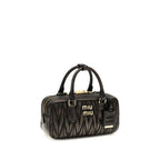 Miu Miu Arcadie Matelassé Lambskin Mini Handbag Brown