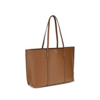 Tory Burch Perry Tote Bag Grained Leather Brown