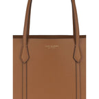 Tory Burch Perry Tote Bag Grained Leather Brown