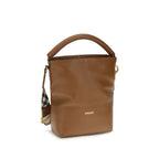 Burberry B Clip Calf Leather Bucket Bag Tan