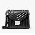 Michael Kors Whitney Medium Quilted Shoulder Bag Black