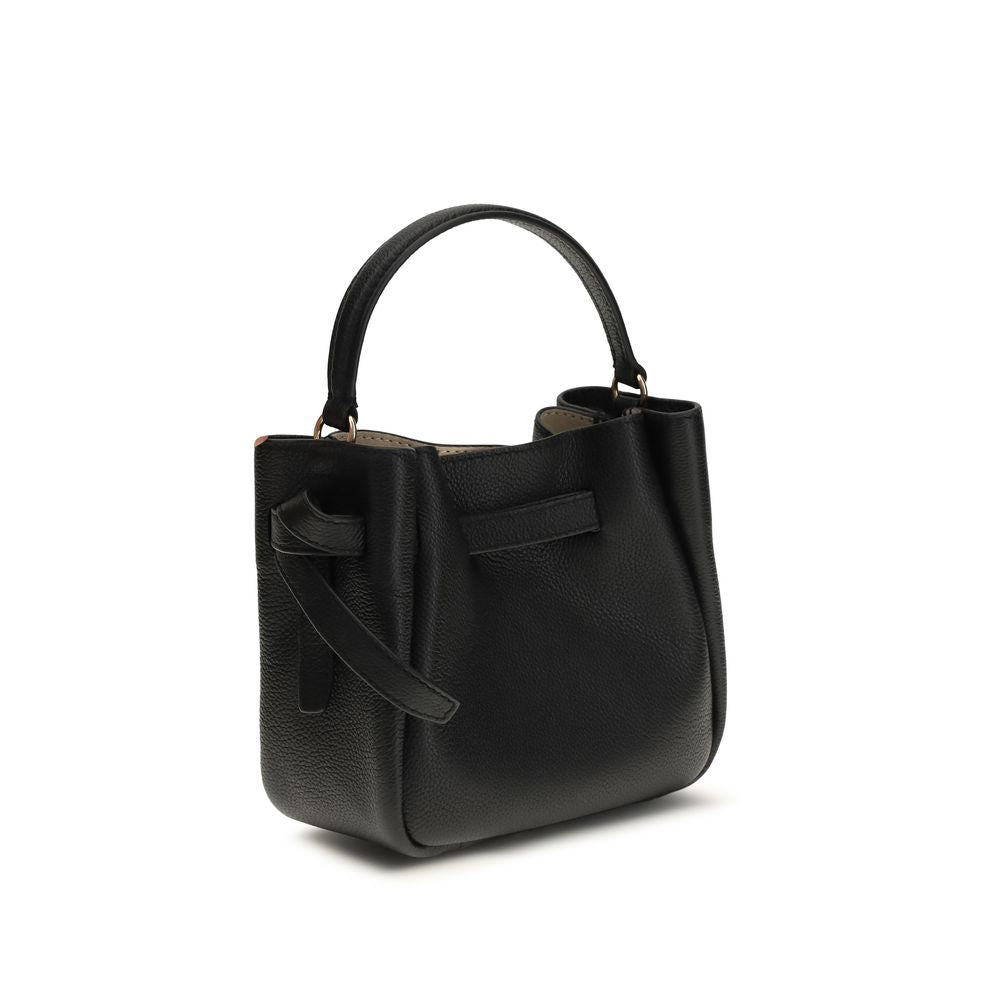 Tory Burch Romy Mini Bucket Bag Grained Leather Black