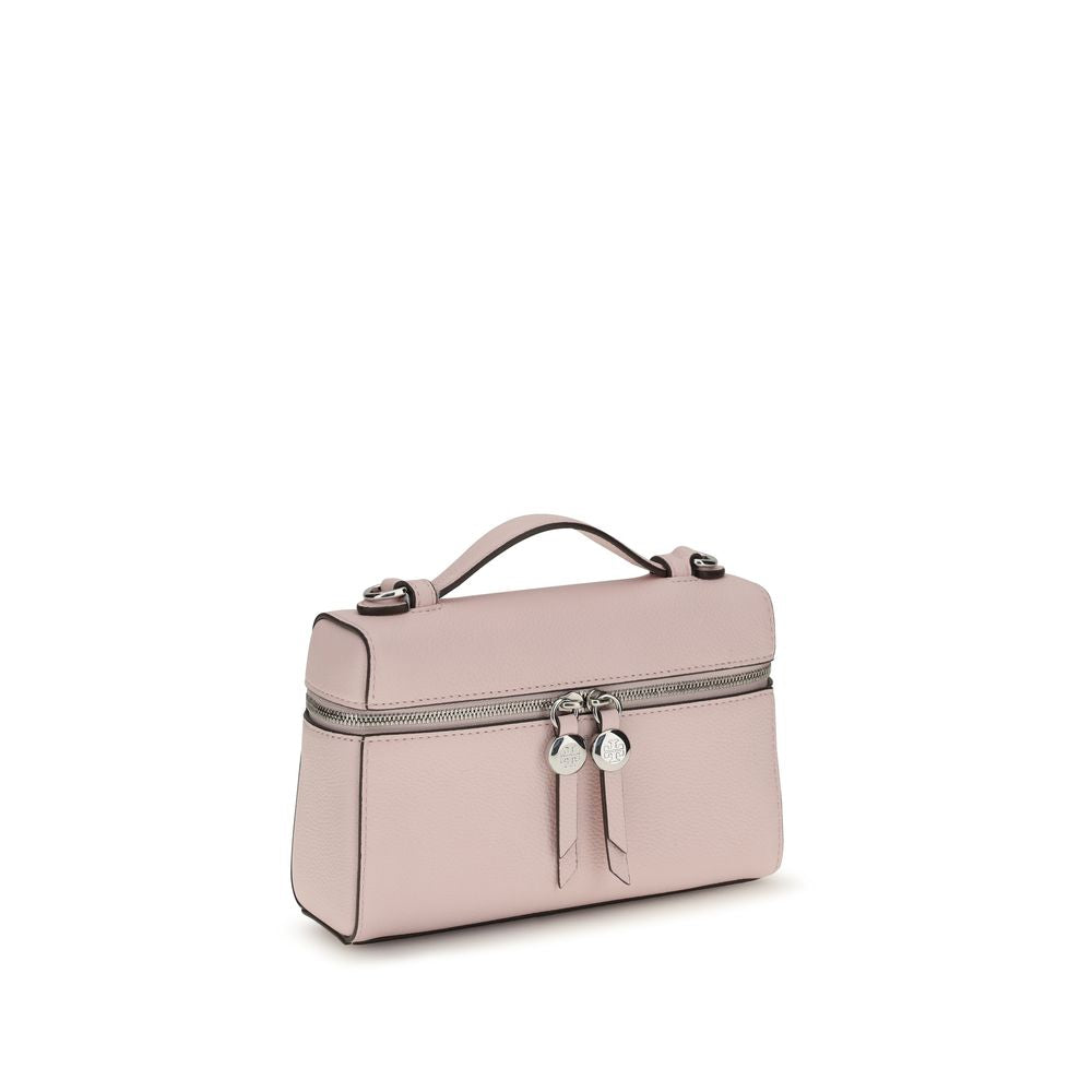 Tory Burch Romy Slim Top Handle Bag Pebbled Leather Pink