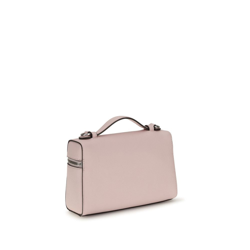 Tory Burch Romy Slim Top Handle Bag Pebbled Leather Pink