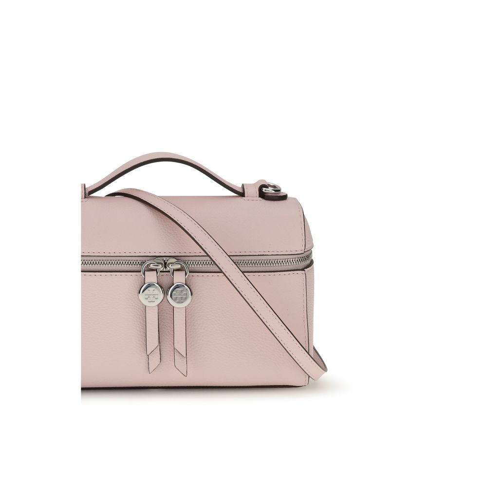 Tory Burch Romy Slim Top Handle Bag Pebbled Leather Pink