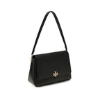 Tory Burch Charlie Shoulder Bag Black Leather
