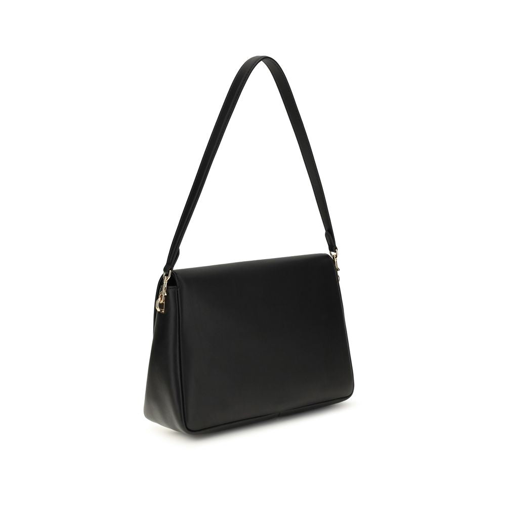 Tory Burch Charlie Shoulder Bag Black Leather