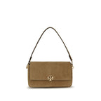 Tory Burch Charlie Mini Shoulder Bag Suede Leather Brown