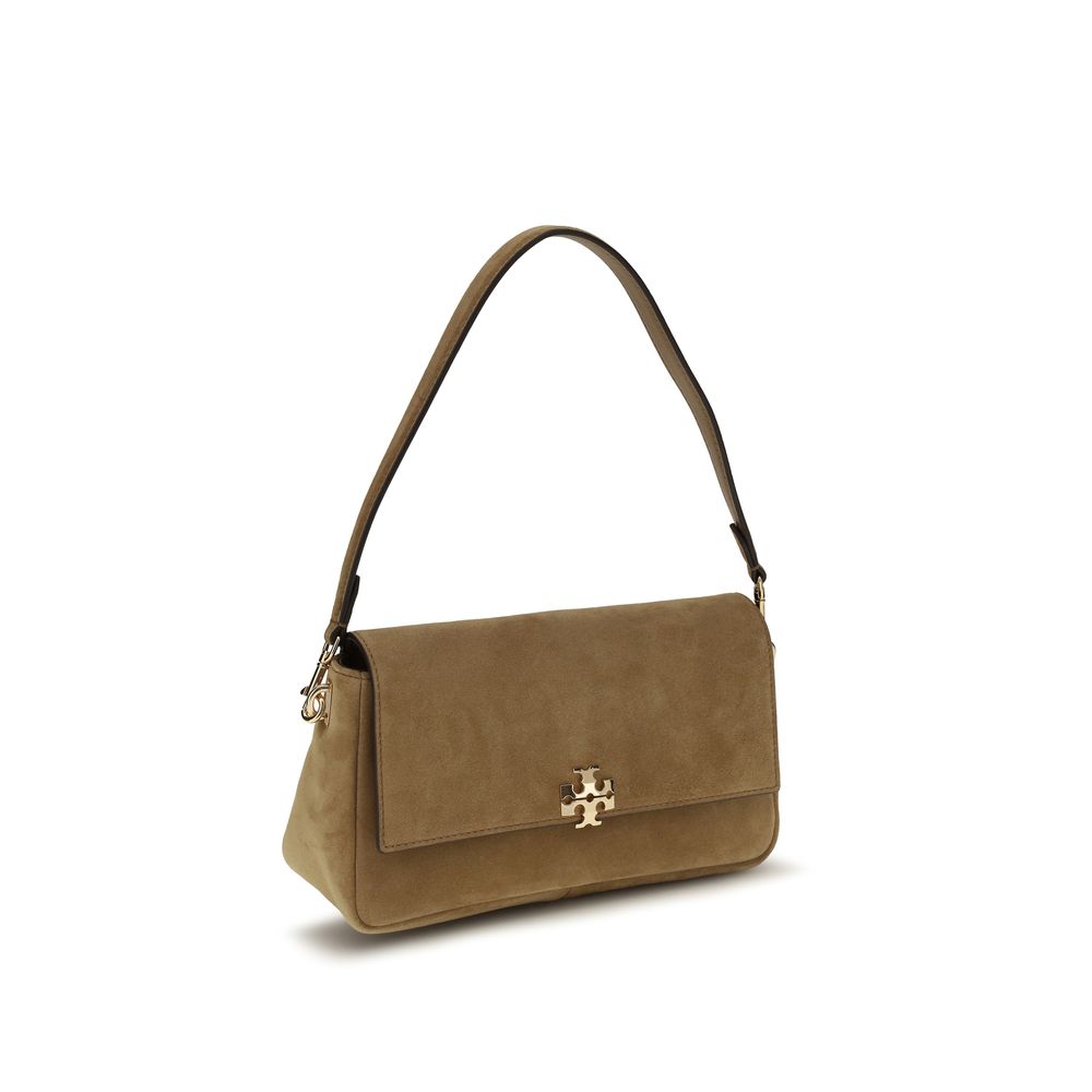 Tory Burch Charlie Mini Shoulder Bag Suede Leather Brown