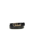 Chloé Iconic Calfskin Leather Belt Black 3cm