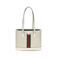 Gucci Ophidia Medium Tote Bag Beige White GG Supreme Canvas
