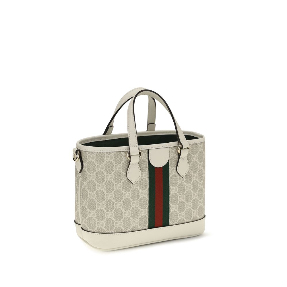Gucci Ophidia Small Tote Bag Beige White GG Supreme Canvas