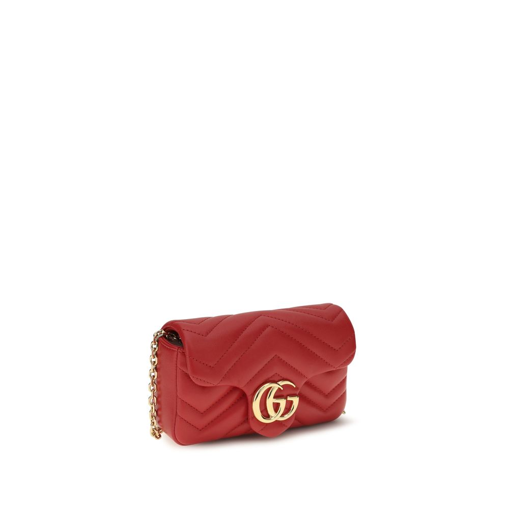 Gucci GG Marmont Mini Shoulder Bag Red Matelassé LeatherBag