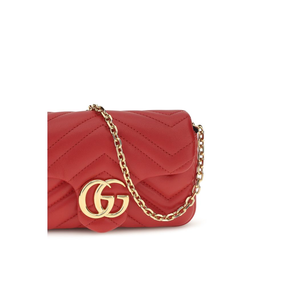 Gucci GG Marmont Mini Shoulder Bag Red Matelassé LeatherBag