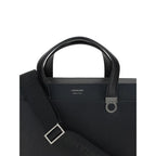 Ferragamo Gancini Black Leather Briefcase