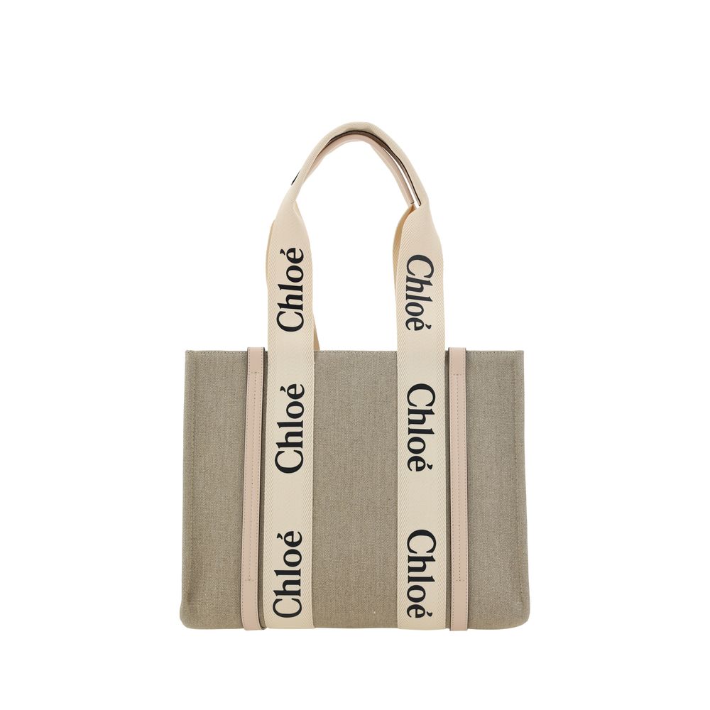Chloé Medium Woody Tote Bag in Linen