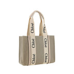 Chloé Medium Woody Tote Bag in Linen