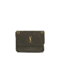 Saint Laurent Niki Large Shoulder Bag in Dark Green Lambskin