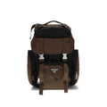 Prada Re-Nylon and Leather Backpack in Brown