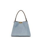 Fendi Way Medium Denim Shoulder Bag in Light Blue