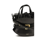 Balmain Shuffle Mini Leather Bucket Bag in Black