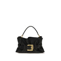 Balmain Medium Anthem Leather Shoulder Bag in Black