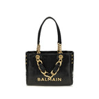 Balmain Cabas 1945 Small Leather Tote Bag in Black