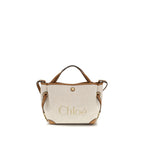 Chloé Clover Logo Canvas Handbag in Beige