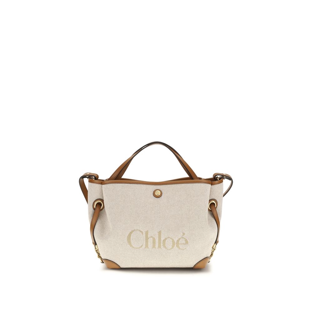 Chloé Clover Logo Canvas Handbag in Beige