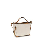 Chloé Clover Logo Canvas Handbag in Beige