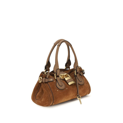Chloé Paddington Suede Leather Handbag in Tan Brown