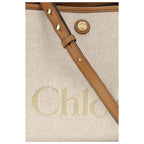 Chloé Clover Logo Canvas Handbag in Beige