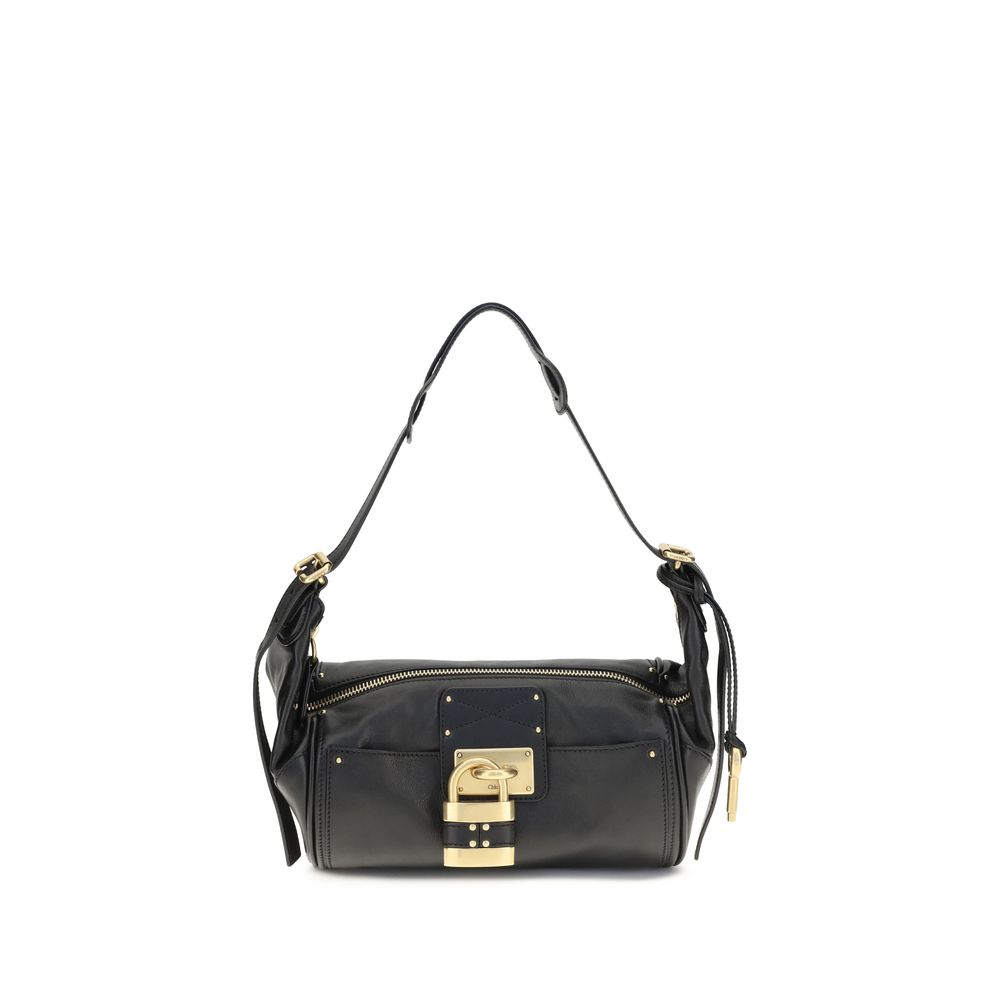 Chloé Small Paddington Leather Shoulder Bag in Black