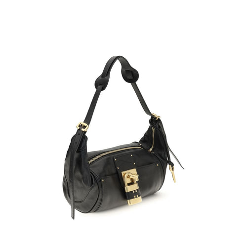 Chloé Small Paddington Leather Shoulder Bag in Black