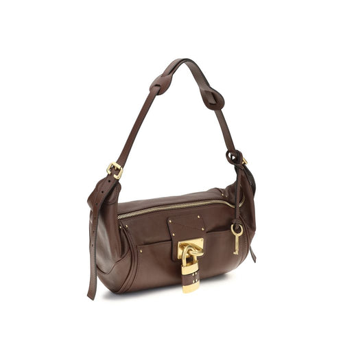 Chloé Small Paddington Leather Shoulder Bag in Sepia Brown