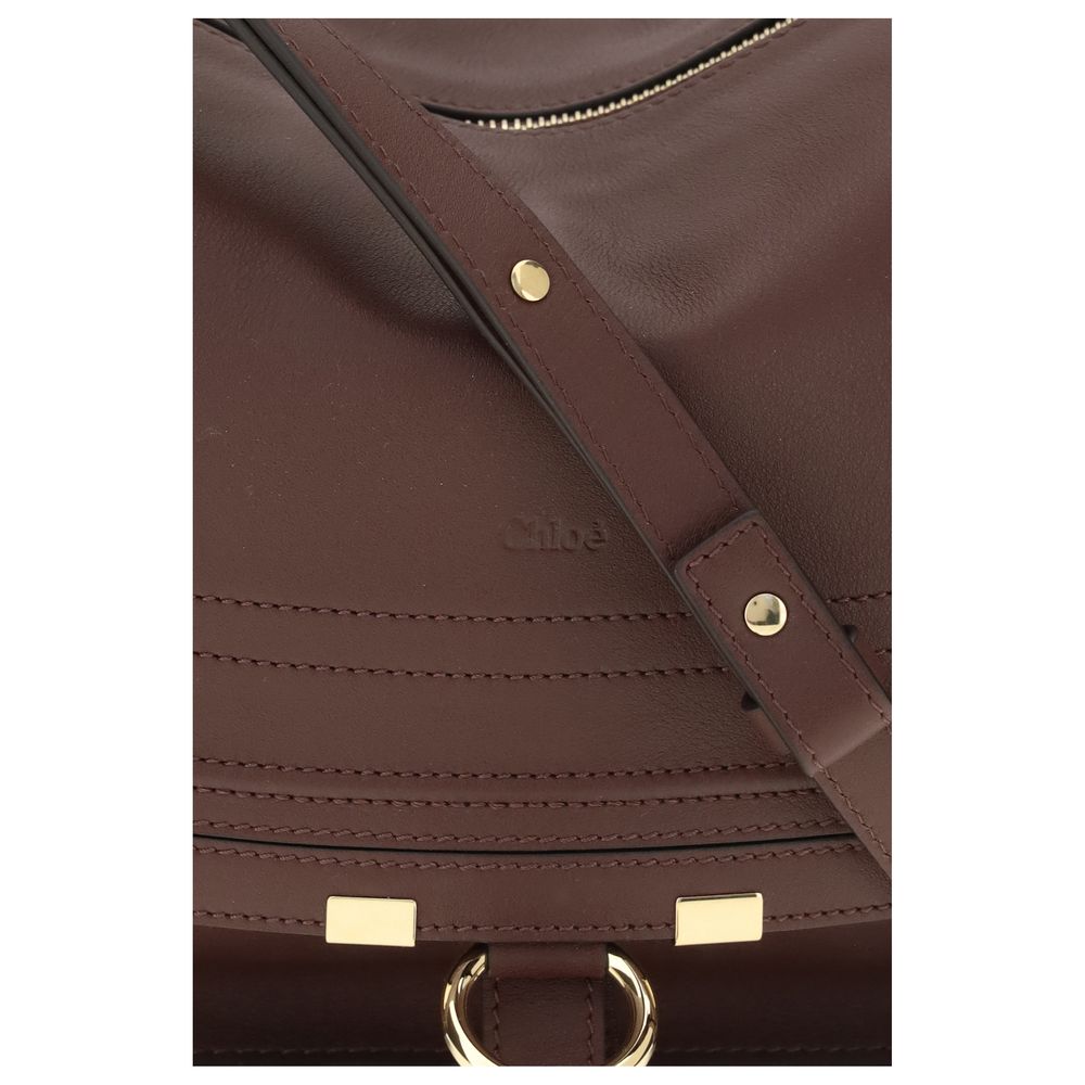 Chloé Marcie Small Leather Shoulder Bag in Bordaux