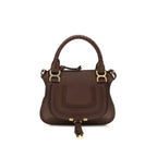 Chloé Marcie Medium Leather Satchel Bag in Dark Brown
