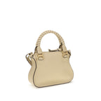 Chloé Marcie Medium Leather Satchel Bag in Soft Beige