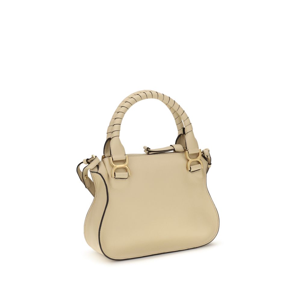 Chloé Marcie Medium Leather Satchel Bag in Soft Beige