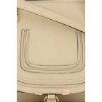 Chloé Marcie Medium Leather Satchel Bag in Soft Beige
