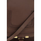 Chloé Marcie Medium Leather Satchel Bag in Dark Brown