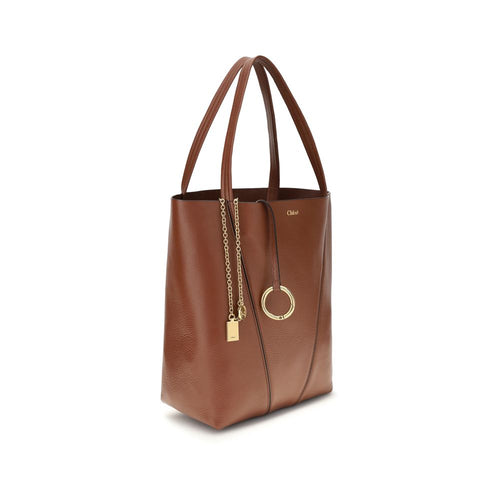 Chloé Spin Small Leather Bucket Shoulder Bag in Caramel Brown
