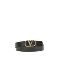 Valentino Garavani VLogo Black Leather Belt